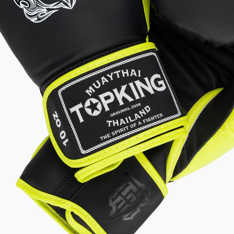 Γάντια του μποξ Top King Reborn Boxing Semi Leather black/yellow 4