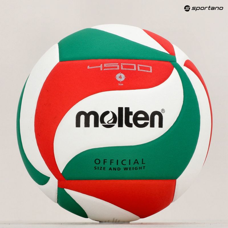 Molten volleyball V4M4500-4 λευκό/πράσινο/κόκκινο μέγεθος 4 6