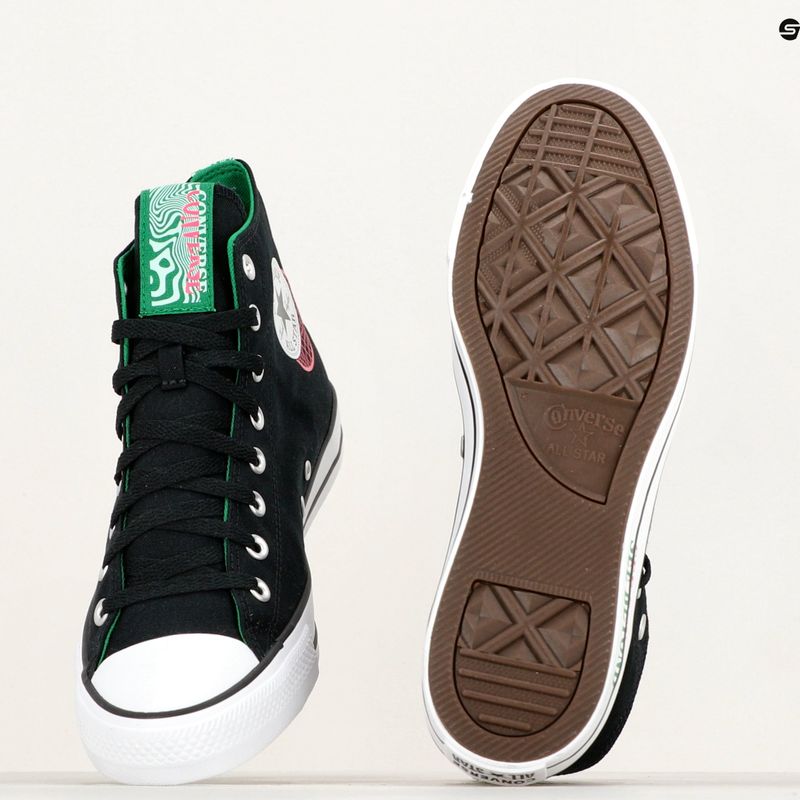 Converse Chuck Taylor All Star Hi μαύρα/πράσινα/πρίμα ροζ αθλητικά παπούτσια 9