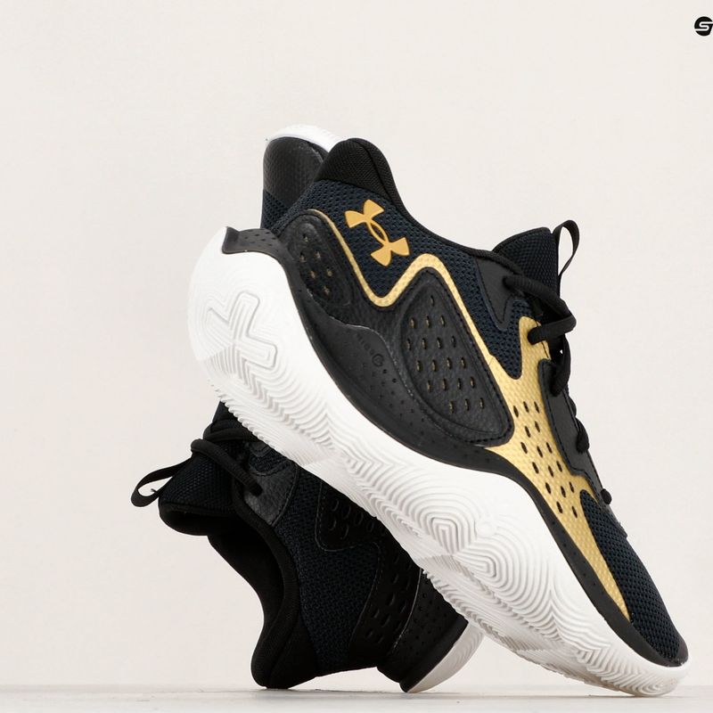 Under Armour Jet' 23 μαύρο/μεταλλικό χρυσό/μεταλλικό χρυσό παπούτσια μπάσκετ 8