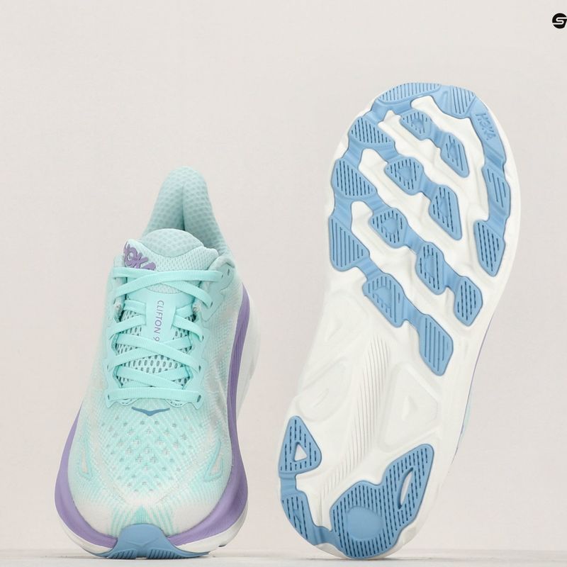 Γυναικεία παπούτσια τρεξίματος HOKA Clifton 9 Wide sunlit ocean/lilac mist 10