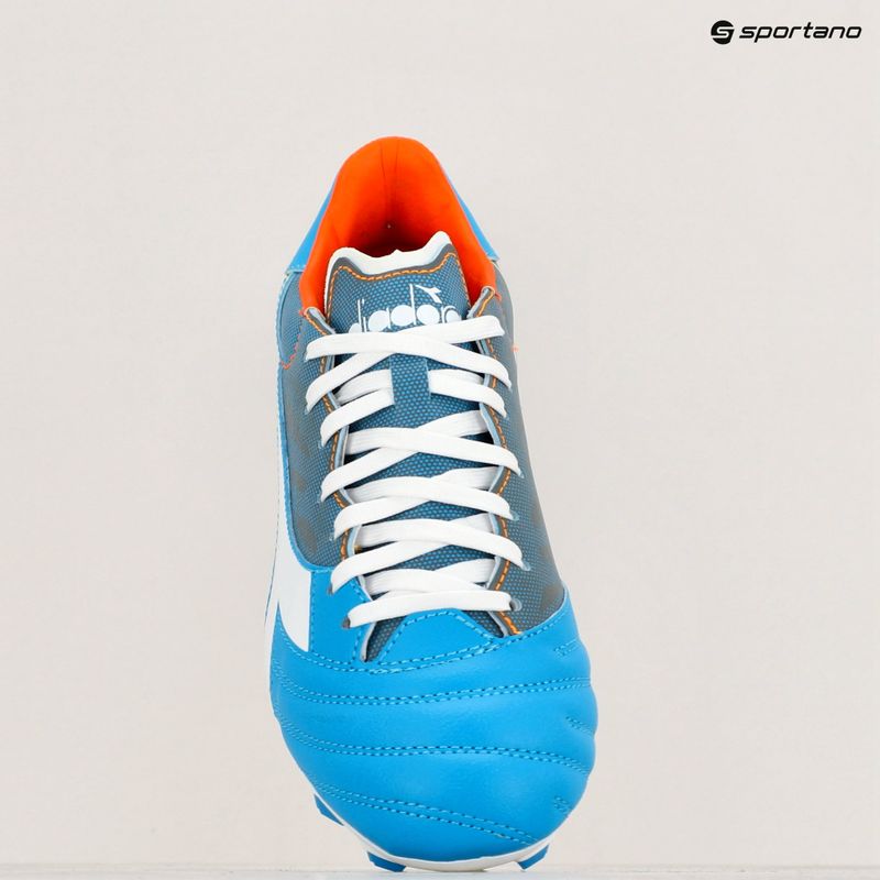 Ανδρικά παπούτσια ποδοσφαίρου Diadora Brasil Elite Veloce GR LPU blue fluo/white/orange 16