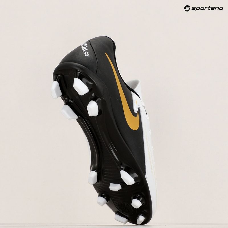 Nike Phantom GX II Club FG/MG Junior παιδικά ποδοσφαιρικά παπούτσια λευκά/μεταλλικό χρυσό νόμισμα/μαύρο παιδικά ποδοσφαιρικά παπούτσια 9