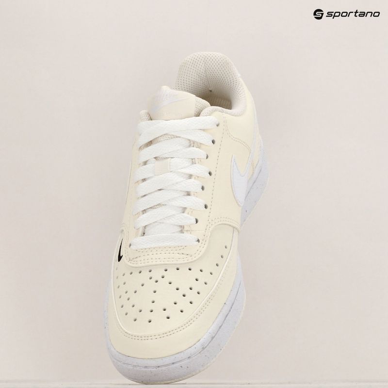 Nike Court Vision Low Next Nature γυναικεία παπούτσια λευκό / μαύρο / ανοιχτό ιβουάρ 9