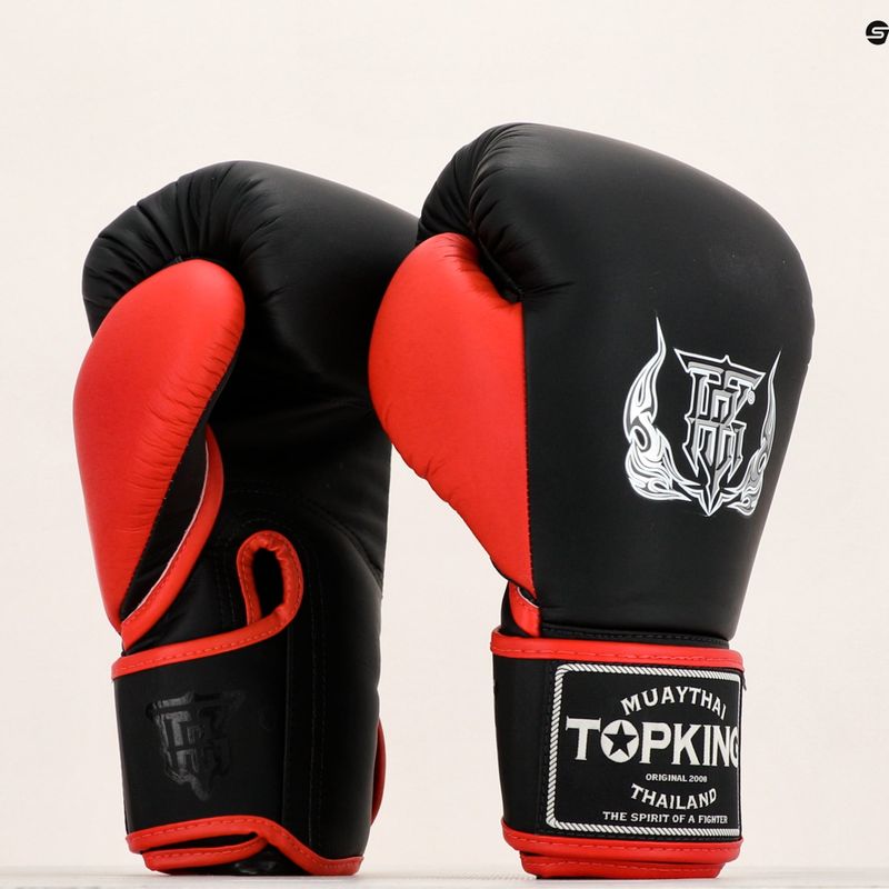 Γάντια του μποξ Top King Reborn Boxing Semi Leather black/red 6