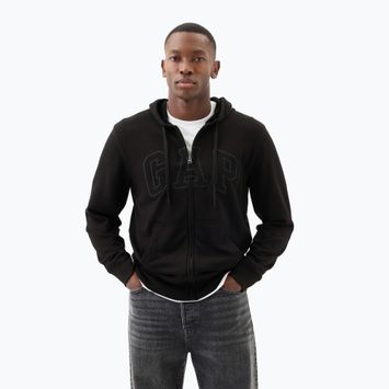 Ανδρικό φούτερ GAP Heritage French Terry Fullzip Logo true black