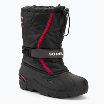 Sorel Flurry Dtv μαύρο/φωτεινό κόκκινο junior μπότες χιονιού