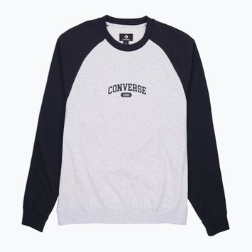 Ανδρικό φούτερ Converse Retro Chuck Raglan Crew 10027641-A03 light retro grey heather/bla