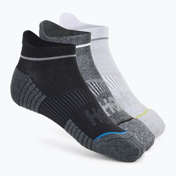 HOKA No-Show Run Socks 3 ζευγάρια λευκές/μαύρες/γκρι κάλτσες