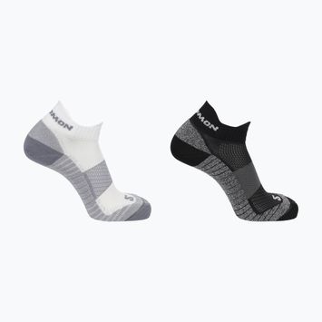 Salomon Aero Ankle κάλτσες τρεξίματος 2 ζευγάρια μαύρες/λευκές