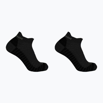 Salomon Aero Ankle κάλτσες τρεξίματος 2 ζευγάρια μαύρες/ασημένιες