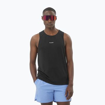 Ανδρικό running tank top Salomon Shakeout Core Tank βαθύ μαύρο