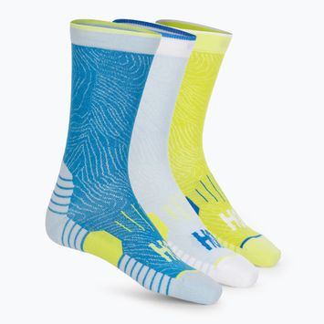 HOKA Crew Run Sock 3 ζευγάρια κάλτσες τρεξίματος diva blue/ ice water/evening primrose