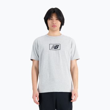 Ανδρικό New Balance Essentials Logo αθλητικό γκρι T-shirt