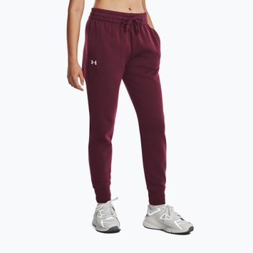 Γυναικείο παντελόνι προπόνησης Under Armour Rival Fleece dark maroon/white