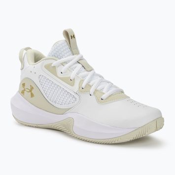 Under Armour Lockdown 6 παπούτσια μπάσκετ λευκό/βυθιστό/μεταλλικό χρυσό