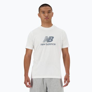 Ανδρικό T-shirt New Balance Stacked Logo λευκό