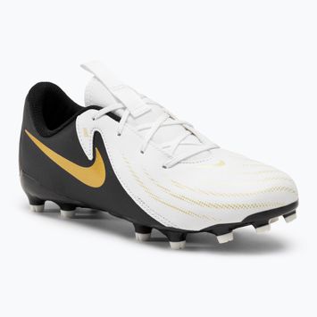 Nike Phantom GX II Academy FG/MG Junior παιδικά ποδοσφαιρικά παπούτσια λευκά/μεταλλικό χρυσό νόμισμα/μαύρο παιδικά ποδοσφαιρικά παπούτσια