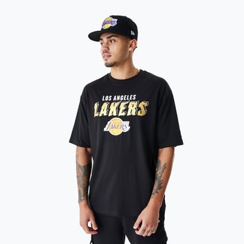 Ανδρικό New Era Team Script OS Tee Los Angeles Lakers μαύρο