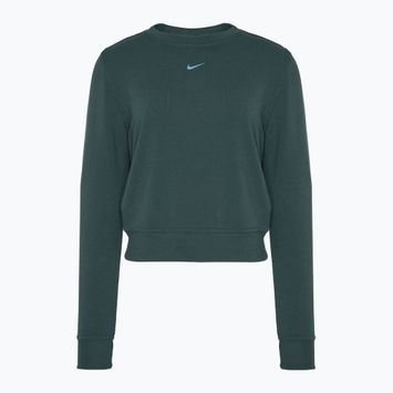 Nike Dri-FIT One Crew Neck French Terry γυναικείο φούτερ vintage πράσινο/ μαύρο