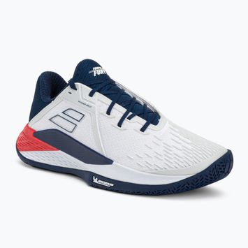 Babolat Propulse Fury 3 All Court ανδρικά παπούτσια τένις λευκό και μπλε 30S23208
