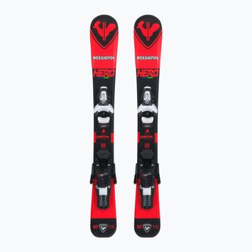 Παιδικά χιονοδρομικά σκι Rossignol Hero Pro + Team 4 GW Black Bulk red