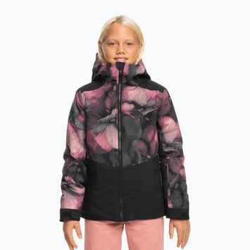 Παιδικό μπουφάν snowboard ROXY Silverwinter Girl true black pansy pansy pansy