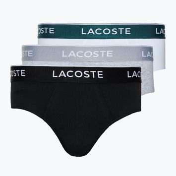 Lacoste ανδρικό σλιπ 8H3472 3 ζευγάρια μαύρο/λευκό/ασημί chine