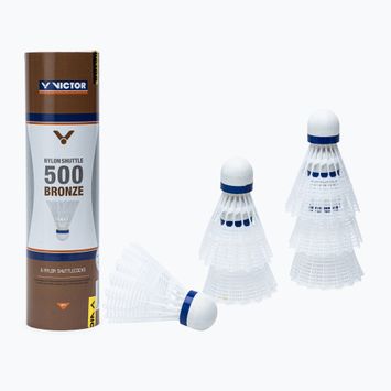 Σαΐτες μπάντμιντον VICTOR Nylonshutle 500 6pcs mid white