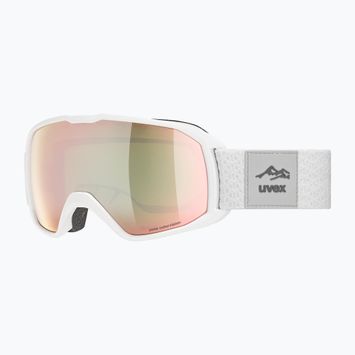 UVEX Xcitd CV S2 γυαλιά σκι λευκά ματ / ροζ φρίκη / πράσινο colororvision