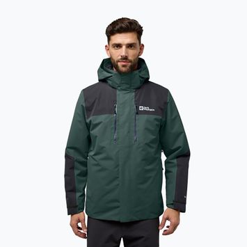 Jack Wolfskin ανδρικό τζάκετ Jasper 3In1 μαύρο ελαιόλαδο