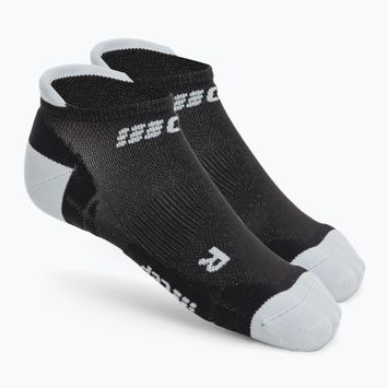 CEP Ultralight No Show μαύρες/ανοιχτό γκρι ανδρικές κάλτσες συμπίεσης για τρέξιμο