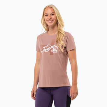 Jack Wolfskin γυναικείο t-shirt πεζοπορίας Vonnan S/S Graphic rose dawn