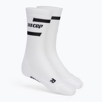 CEP Γυναικείες κάλτσες συμπίεσης για τρέξιμο 4.0 Mid Cut λευκές