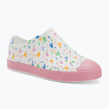 Native Jefferson Print Disney Jr παιδικά αθλητικά παπούτσια shell white/princess pink/pastel white confetti