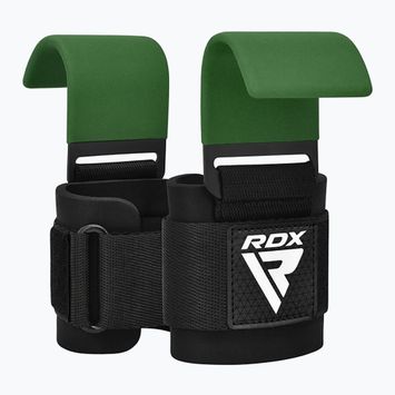 Ιμάντες άρσης βαρών με γάντζο RDX W5 Weight Lifting Hook Strap army green