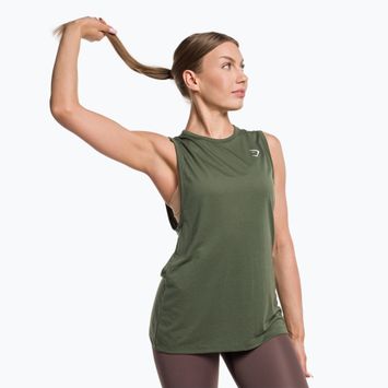 Γυναικεία προπονητική μπλούζα Gymshark Training Drop Arm Tank πράσινο/λευκό