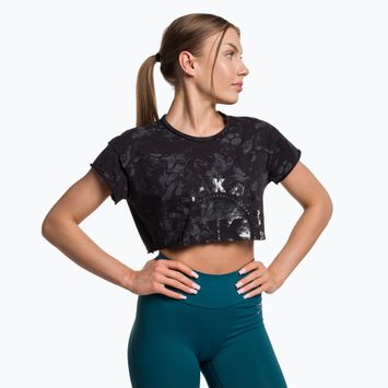 Γυναικείο Gymshark KK Twins Raw Crop Top μαύρο/γκρι