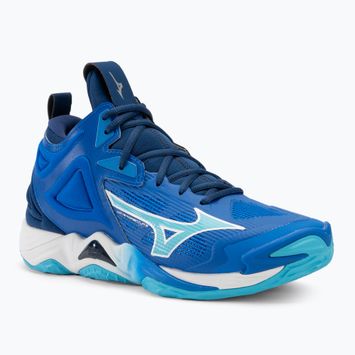 Ανδρικά παπούτσια βόλεϊ Mizuno Wave Momentum 3 Mid mugen blue/white/estate blue