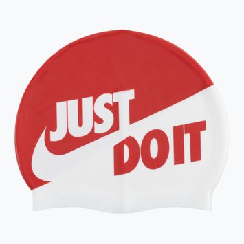 Nike Jdi Slogan κόκκινο και λευκό καπέλο για κολύμπι NESS9164-613