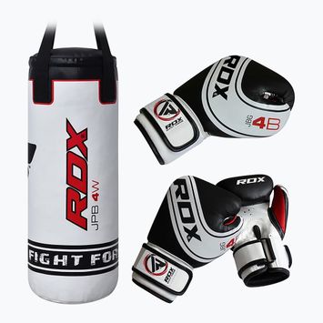 RDX Punch Bag 2Pcs παιδική τσάντα πυγμαχίας + γάντια σετ λευκό 3JPB-4W-2FT