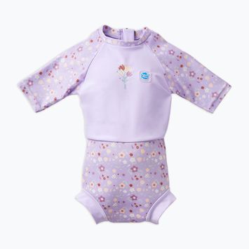 Ολόσωμη φόρμα μωρού UPF 50+ Splash About Happy Nappy lilac sprnig