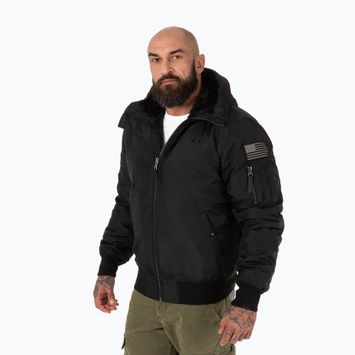 Ανδρικό χειμερινό μπουφάν Pitbull Beejay 2 Hooded Bomber μαύρο