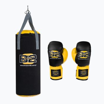 Παιδικό σετ πυγμαχίας DIVISION B-2 σάκος 7kg + γάντια πυγμαχίας 6oz μαύρο DIV-JBS0002