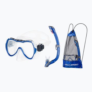 Σετ αναπνευστήρα AQUA-SPEED Enzo + μάσκα Evo + αναπνευστήρας + τσάντα μπλε