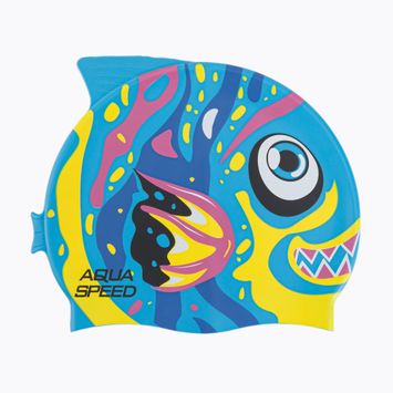 AQUA-SPEED Zoo Fish 01 μπλε/κίτρινο σκουφάκι για κολύμπι 115