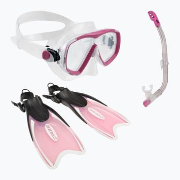 Cressi Mini Palau Bag παιδικό καταδυτικό σετ μάσκα + αναπνευστήρας + πτερύγια ροζ CA123129