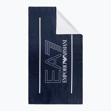 EA7 Emporio Armani Water Sports Active πετσέτα σκούρο μπλε με λευκό λογότυπο
