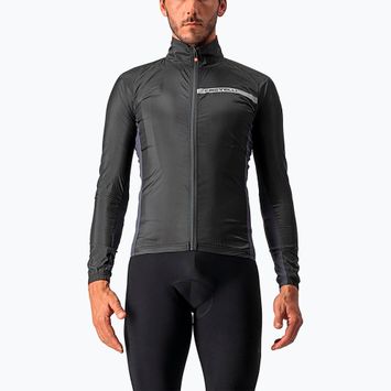 Ανδρικό Castelli Squadra Stretch ελαφρύ μαύρο/σκούρο γκρι μπουφάν ποδηλασίας