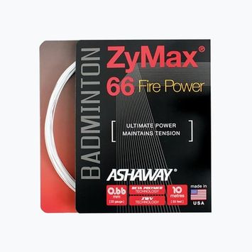 Χορδή μπάντμιντον ASHAWAY ZyMax 66 Power - σετ λευκό